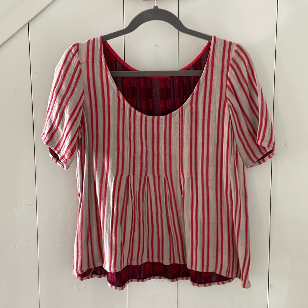 Ace & Jig Red and White Striped Top